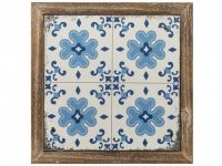 Wall Art Blue & Wh 30x2.5x30