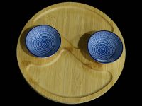 Wooden Rnd Board 2 Bowl 2 spoons