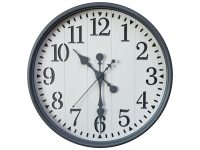 Grey Wall Clock, featuring a plain white cut-out face and striking grey hands and numerals