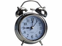 ALARM CLOCK TWIN BELL SILVER