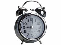 ALARM CLOCK TWIN BELL SILVER
