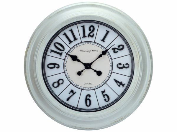 CLOCK CREAM & BLACK RND 58CM