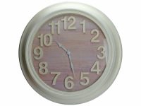 CLOCK RND CREAM WOOD GRAIN FACE 76CM