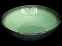 BOWL BLK GREEN 22.5X22.5X7