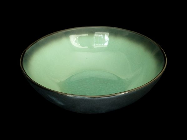 BOWL RND BLK GREEN 17.5X17.5X6