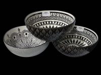 BOWL BLK & WH RND ASS DES 20X8
