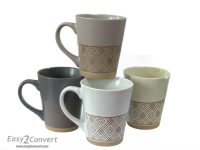 MUG COFFEE SET 4 GEO DESIGN