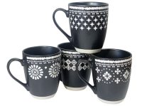 MUG COFFEE SET 4 ASS MOCHA & CREAM 340ML