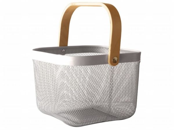 BASKET SQ WITH HDLE WH