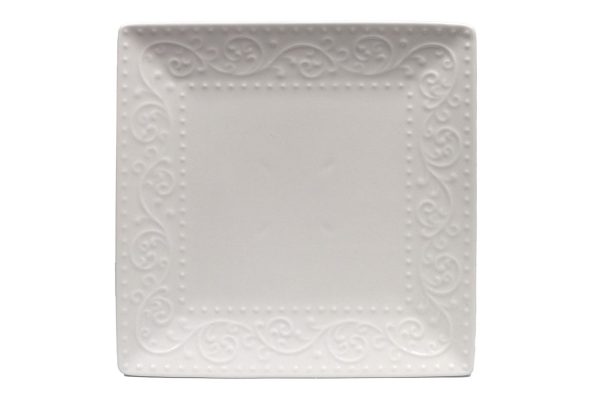 Plate Biscuit Lace White 20X20