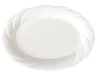 Plate Oval White Biscuit Rim Line