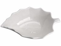 BOWL LEAF DEEP WHITE 12''