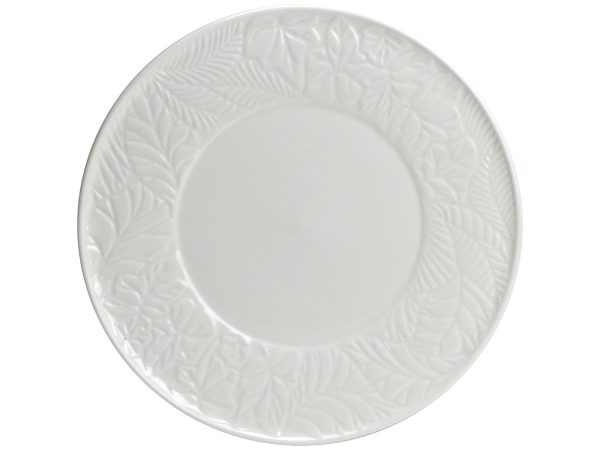 PLATE DINNER LEAF BORDER WH 11''