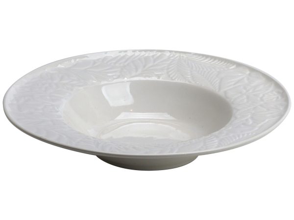 BOWL SOUP/CEREAL LEAF BORDER WH