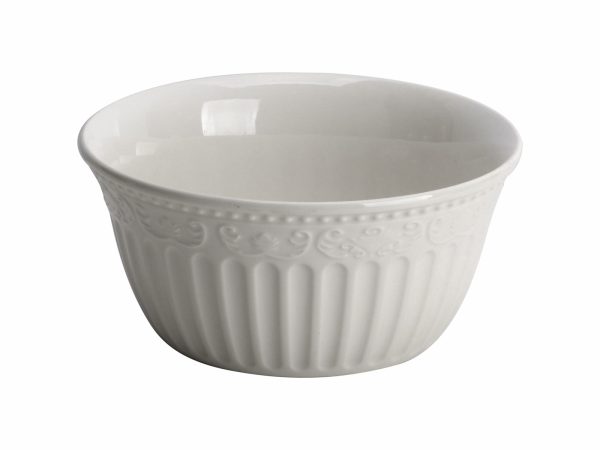 BOWL RND WH SCALLOP DESIGN 6'' CERAMIC