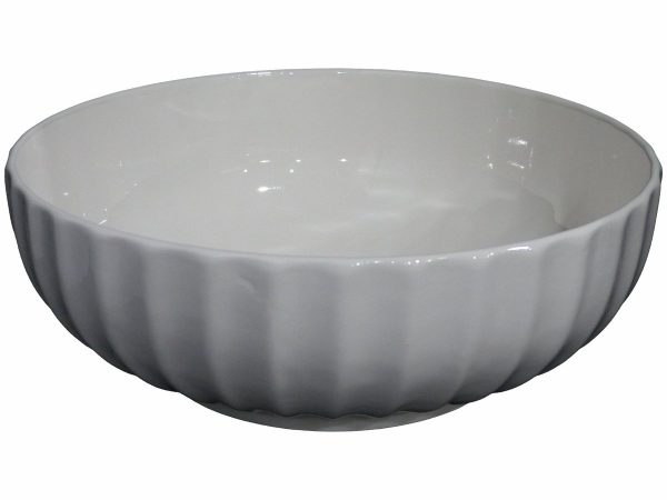 BOWL RND RIBBED LGE WH 29X 11
