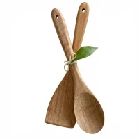 Belle 31cm Acacia Wood Salad Server Set - Natural Durable Spoons