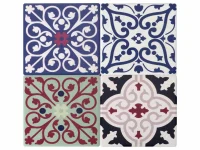 COASTER SET 4PCS BLUE WH ASS DESIGN