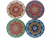 COASTER SET 4PCS MOROCCAN PINK ASS