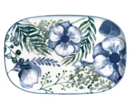 PLATE CERAMIC 8'' BLUE DELPHINIUM