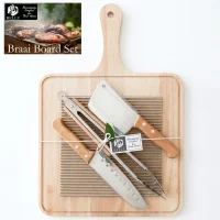 BRAAI BOARD 46X33 KNIFE  TONG CLEAVER