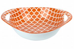 Bowl Oval Flared Orange _AND_ Wh 16x22x6.5