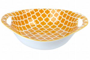 Bowl Oval Flared Yellow _AND_ Wh 16x22x6.5