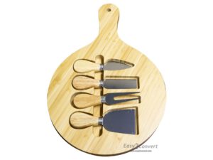 BOARD CHEESE RND HDLE & CHEESE KNIVES