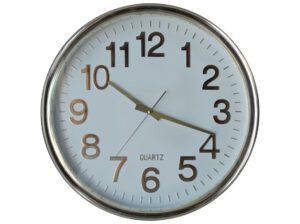 Gold Wall Clock  Plain White Face  Gold Hands and Numerals 39CM